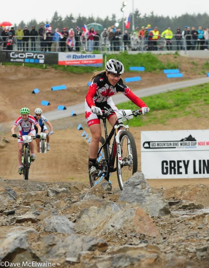 Andreane Lanthier-Nadeau (Canada) riding some dangerous rocks