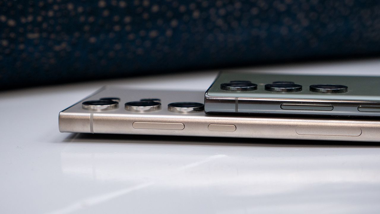 Comparing the frames on the Samsung Galaxy S24 Ultra vs Galaxy S23 Ultra