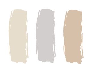 three neutral paint swatches