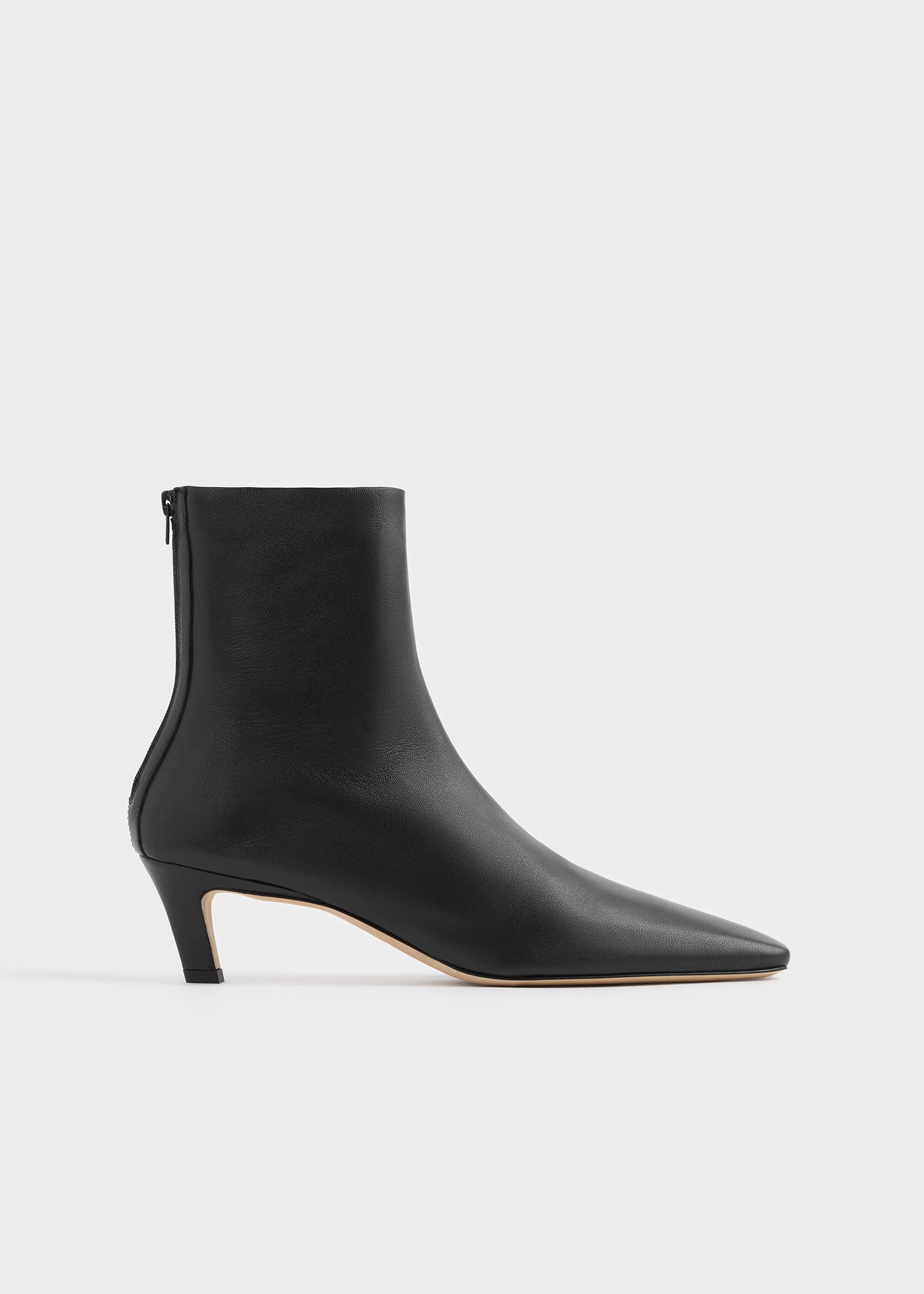Nappa Mid-Heel Boots Black - 35