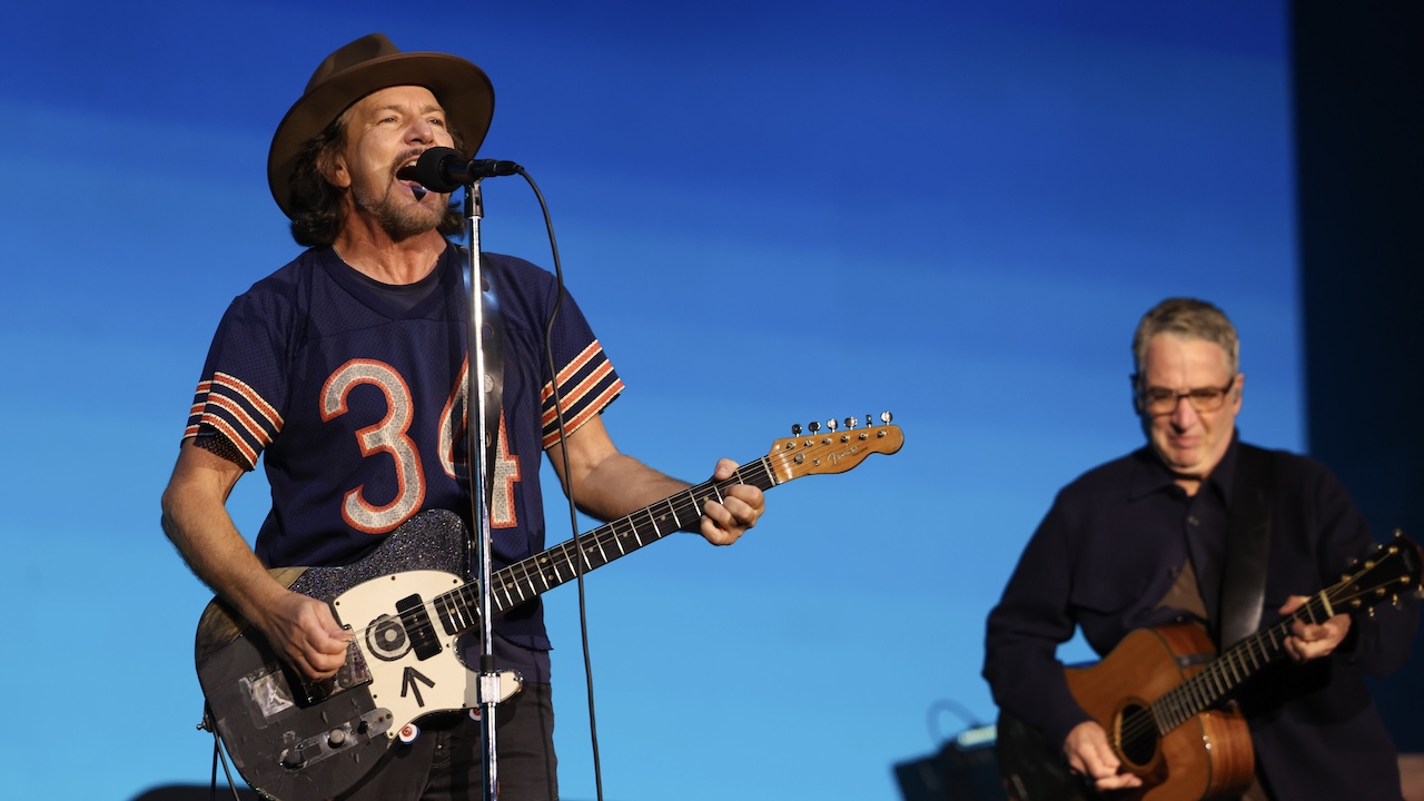 Eddie Vedder and Stone Gossard of Pearl Jam November 8, 2024 in Auckland, New Zealand
