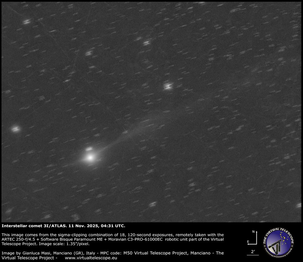 Watch interstellar comet 3I/ATLAS speed away from the sun in free ...