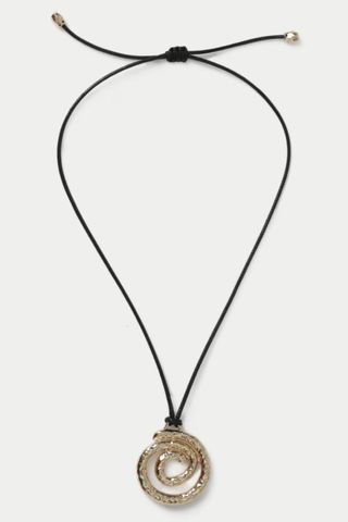 M&S Swirl on Black Cord Pendant Necklace