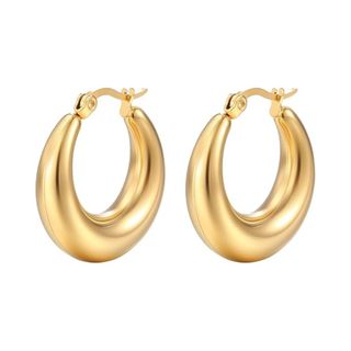 Funte Chunky Gold Hoop Earrings