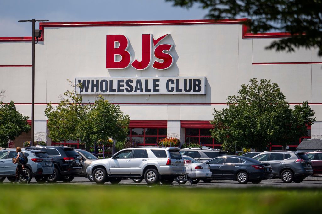 The outside of a BJ&#039;s Wholesale Club in West Hartford, Connecticut