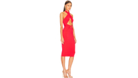Michael Costello x REVOLVE Raylynn Dress
RRP: was $248, now $82 (save $166)
Available in XXS to XL, this hibiscus red Revolve collab screams "sexy" with a front cut-out detail and square ring accent. It's dry clean only, though!