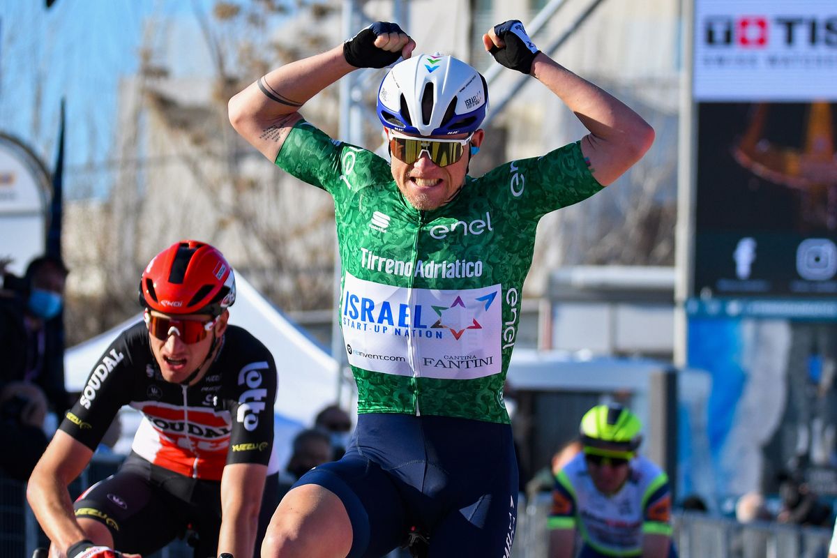 Tirreno Adriatico 2021 56th Edition 6th stage Castelraimondo Lido di Fermo 169 km 15032021 Mads Wurtz Schmidt DEN Israel StartUp Nation photo Tommaso PelagalliBettiniPhoto2021