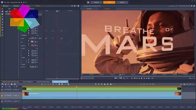 Pinnacle Studio screenshot and logo