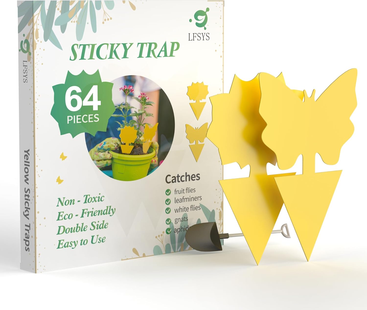 Yellow sticky fungus gnat traps