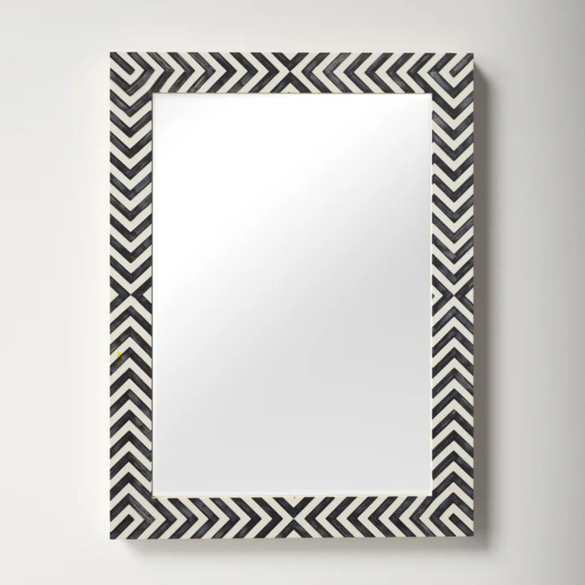 AllModern Iver Rectangular Wooden Floor Mirror in Black and White