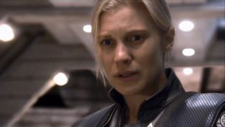 Katee Sackhoff in screenshot from Battlestar Galactica