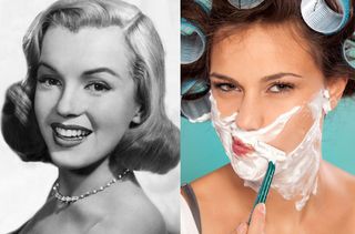 Face shaving, Marilyn Monroe