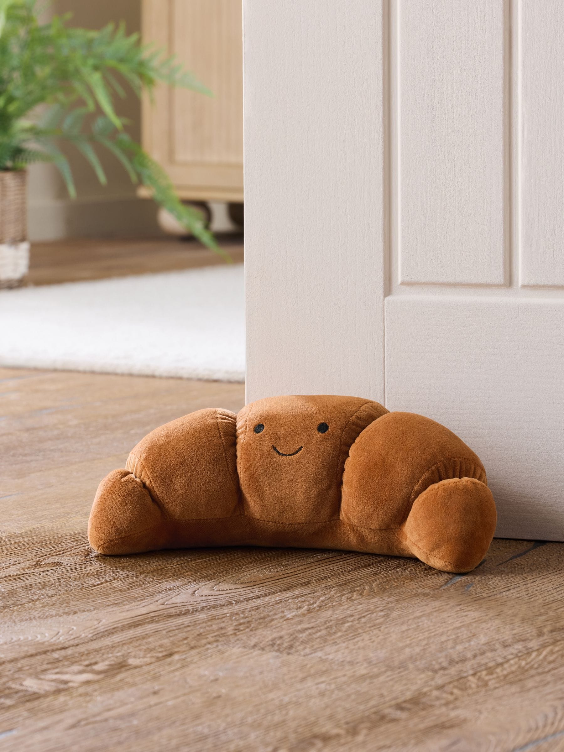 Natural Velvet Croissant Doorstop