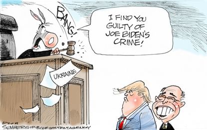 Political Cartoon U.S. Trump Biden Ukraine