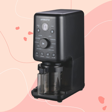 Aldi premium ice cream maker on pink background