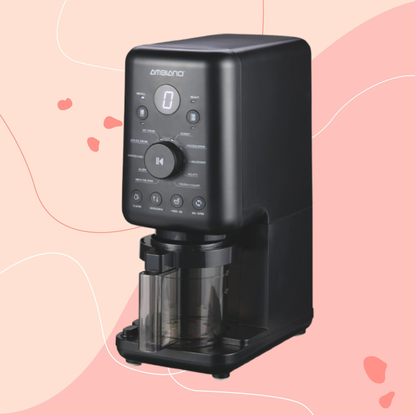 Aldi premium ice cream maker on pink background