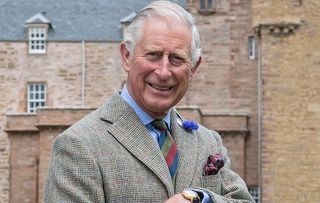 HRH The Prince of Wales outside the Castle of Mey, Caithness