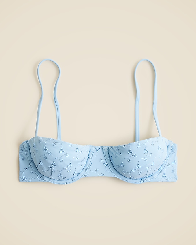 Eyelet Balconette Underwire Bikini Top