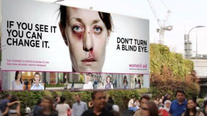 Women's Aid and Ocean Outdoor created a PSA that shows how to help stop domestic violence
