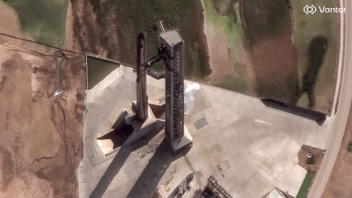Starship V3 from space: Satellite snaps amazing photo of SpaceX megarocket on the pad