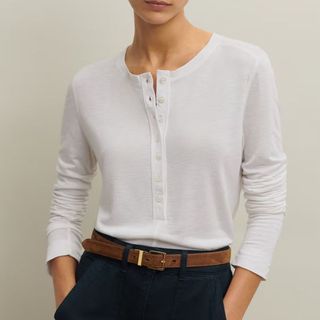 Wool Jersey Henley Top