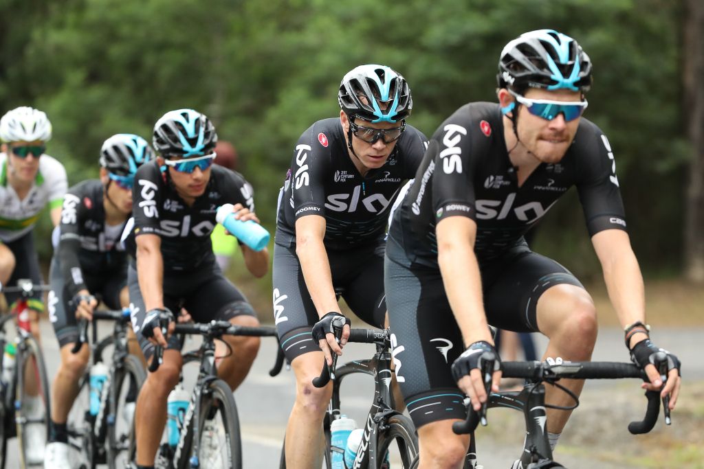 Team Sky with Chris Froome