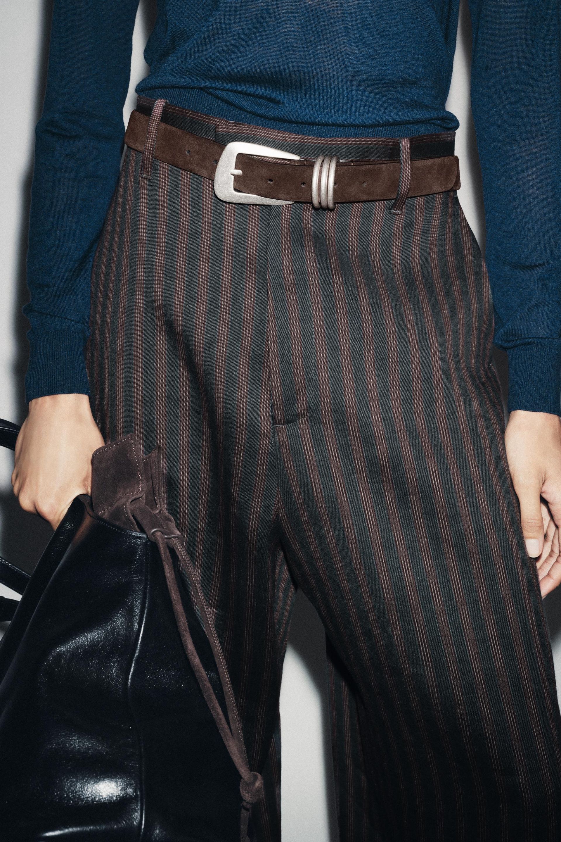 Leather Split Suede Belt With Rings