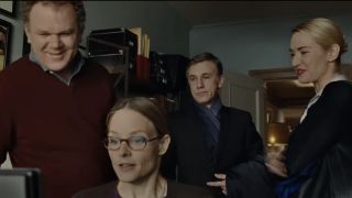 John C. Reilly, Jodie Foster, Christoph Waltz, and Kate Winslet gathered together in Carnage