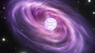 An illustration of a dark matter trapping "dark dwarf" star
