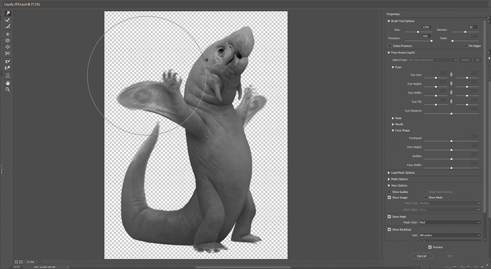 Fantasy creature: Liquify and Preserve