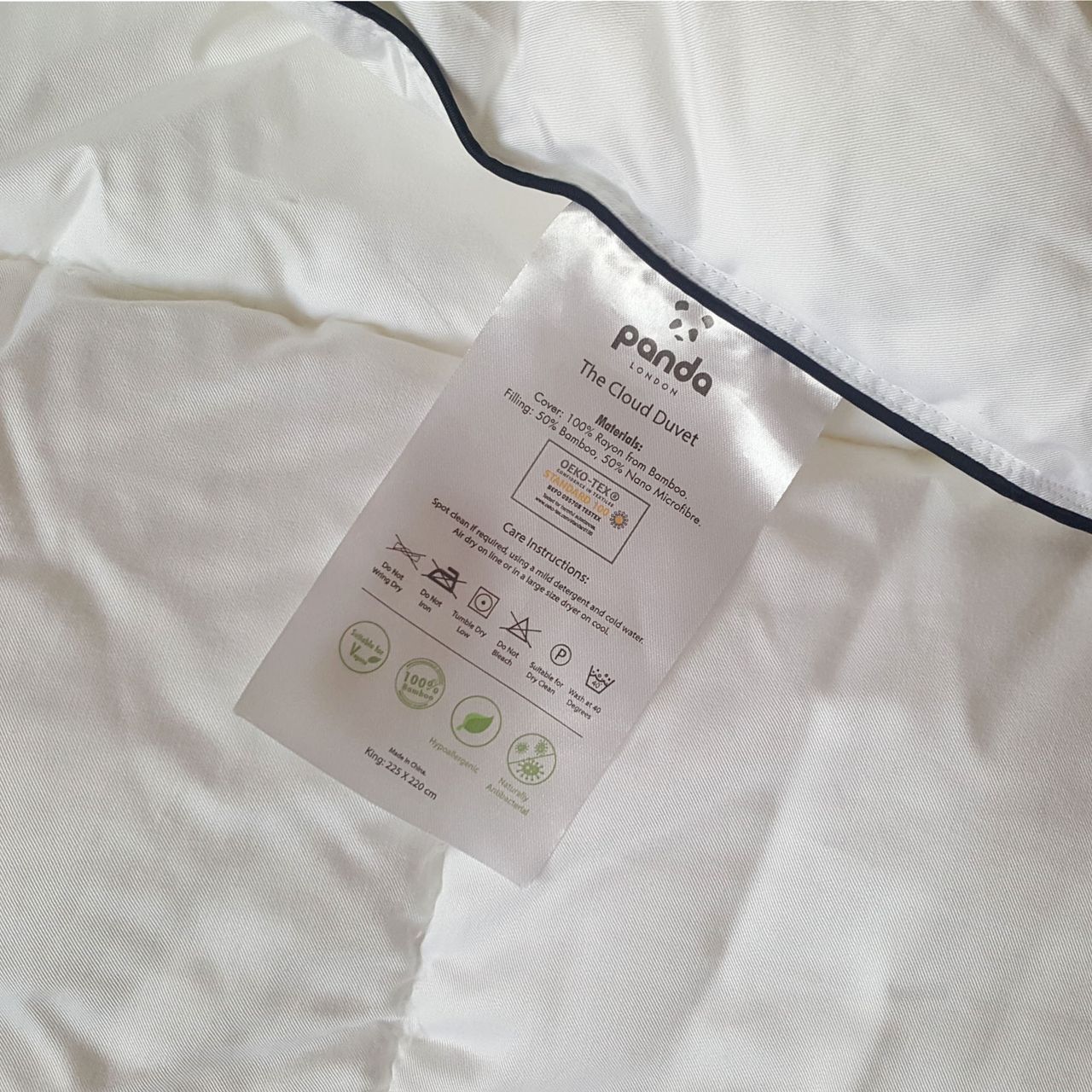 The Panda Cloud duvet being tested