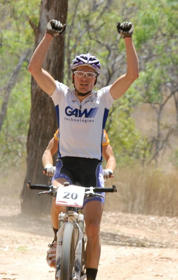 Stage 5 winner Jeroen Boelen (Milka-Trek) at the finish