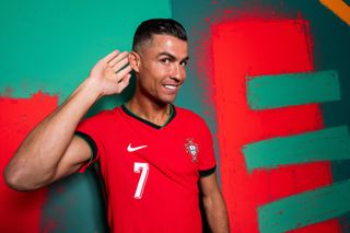 Cristiano Ronaldo of Portugal poses for a portrait during the Portugal Portrait session ahead of the UEFA EURO 2024 Germany on June 09, 2024 in Lisbon, Portugal.