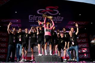 Jumbo-Visma celebrate winning the 2023 Giro d'Italia