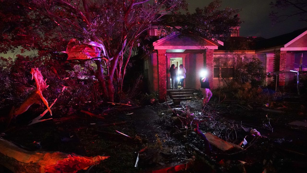 Tornado damage in Arabi, Louisiana.