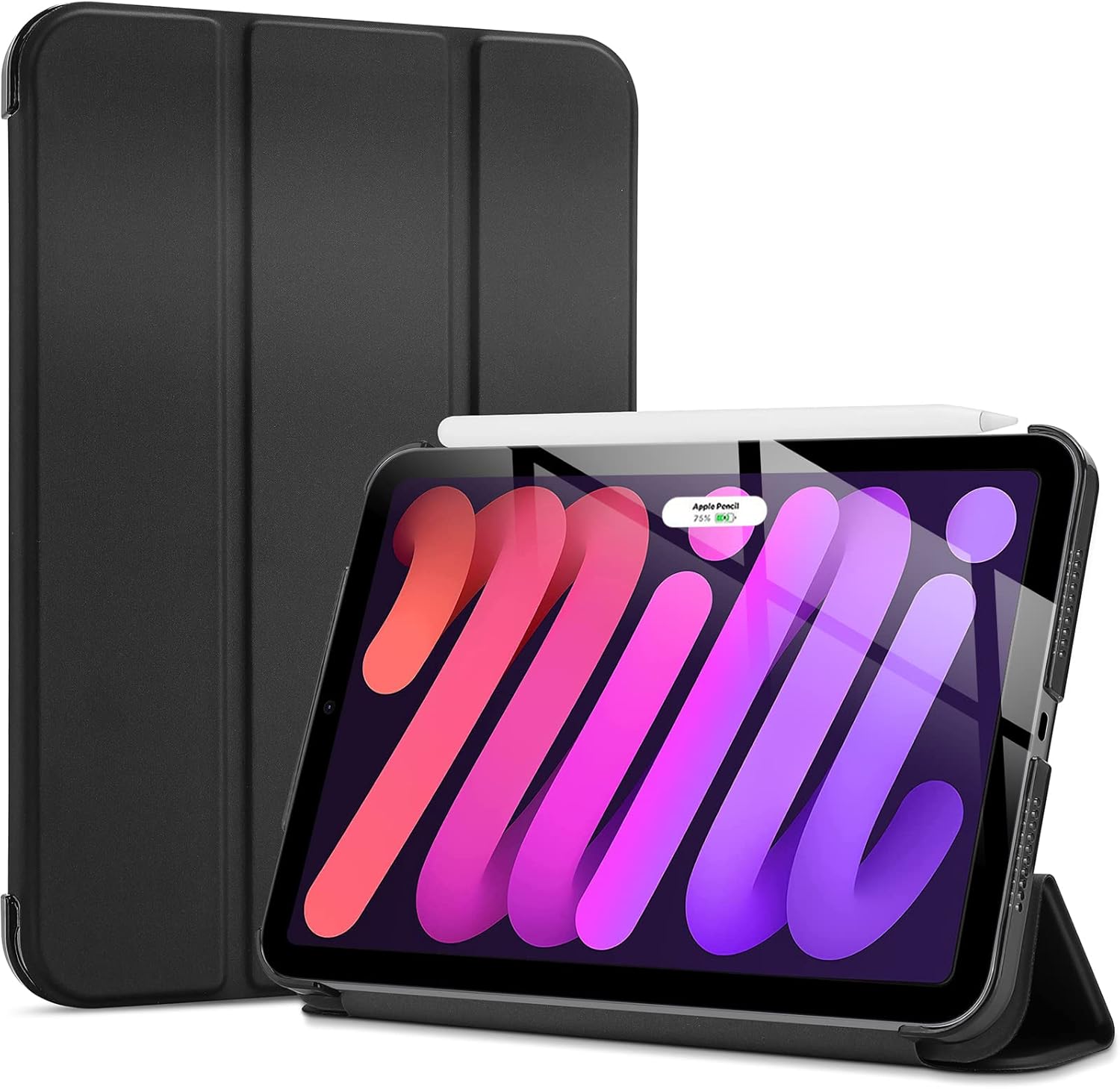 The ProCase smart case for iPad mini, seen open and closed