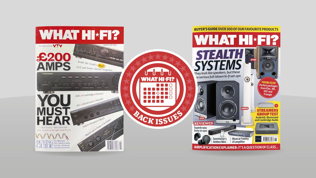 What Hi-Fi? covers, February 1997 and November 2023