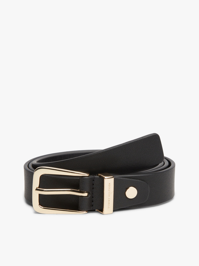 Logo Keeper Rectangular Buckle Leather Belt
