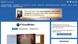 Website screenshot for FocusWriter.