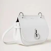 Small Amberley Satchel in White Classic Grain, $1035 | Mulberry