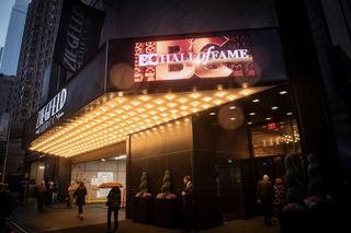 Exterior of the Ziegfeld Ballroom during the 2019 B+C Hall of Fame dinner