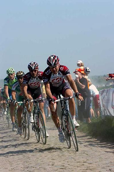 Lars Michaelsen leading the chase for Cancellara