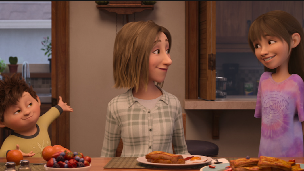 Elliot and Stevie in conversation with their mother in a still from the Netflix movie In Your Dreams