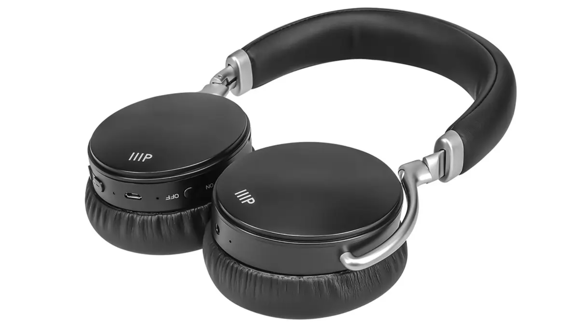 Monoprice SYNC-ANC headphones on white background