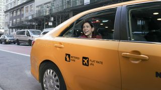 Elsbeth (Carrie Preston) in a taxi on Elsbeth