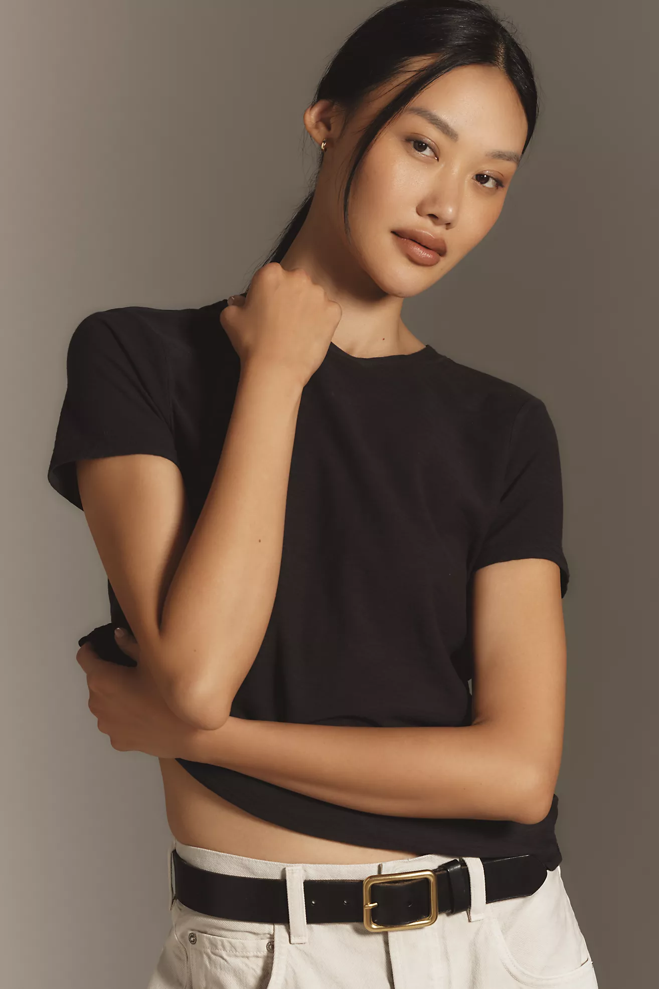 The Bennie Slim Crew Neck Cotton-Slub T-Shirt by Pilcro