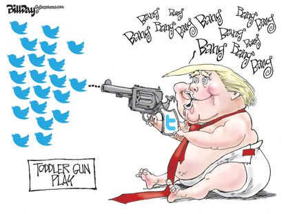 Political Cartoon U.S. Trump twitter baby