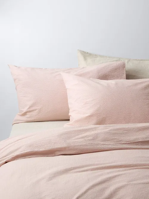 Cotton Seersucker Duvet Cover Set, White