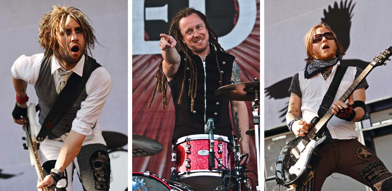 Eric Bass, Barry Kerch and Zach Myers onstage