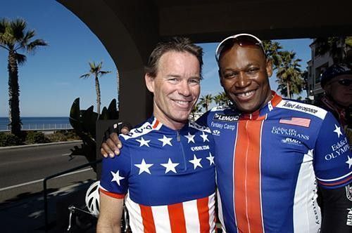 Masters' national champion Bill Ziegler takes a moment to pose with Nelson Vails.